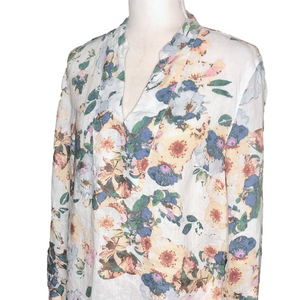 St. Tropez floral linen top